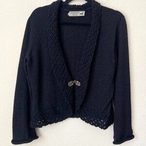 Peruvian Link 100% Alpaca Semi-Cropped Cardigan Sweater